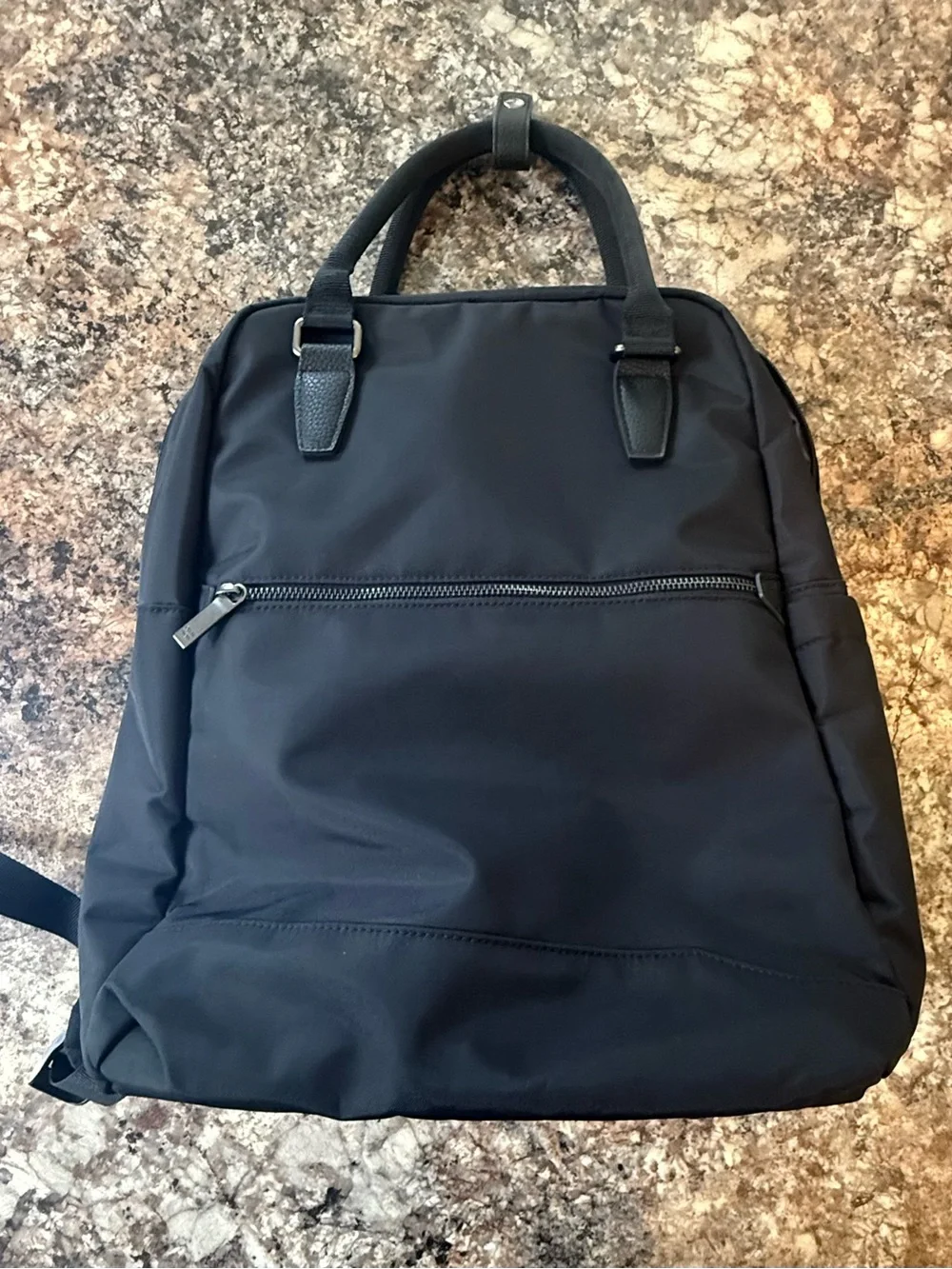 Men's Black Nylon Backpack Tote - Versatile Carry Bag